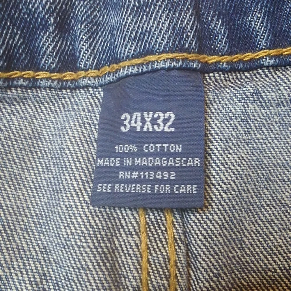 Full Blue Classic Fit Straight Cotton Denim Blue Jeans NWT 34 X 32